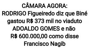 POLÊMICA: Rodrigo diz que Biné usou R$ 373 mil no viaduto e não R$ 600 mil como disse Francisco Nagib