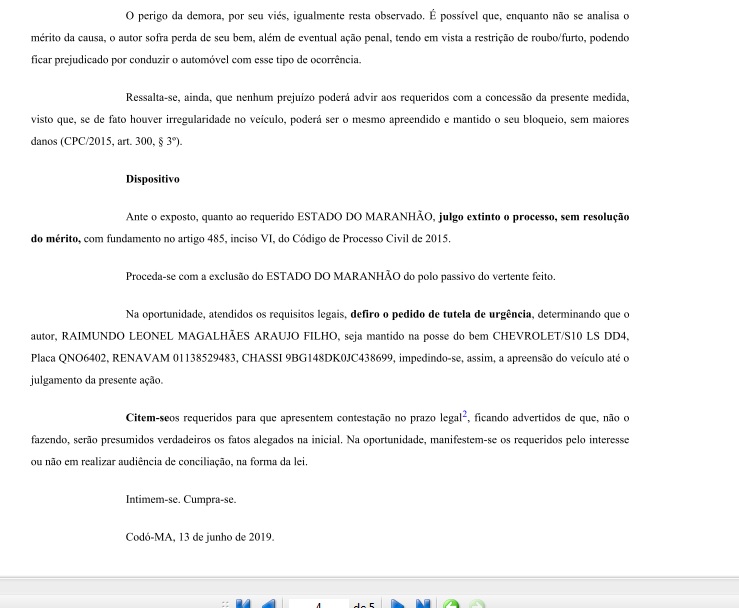 Justiça determina que vereador Leonel Filho permaneça com caminhonete com registro de Roubo.