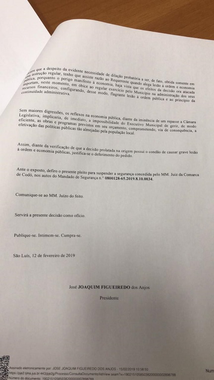 NAGIB VENCE EXPEDITO NO TRIBUNAL E CÂMARA CONTINUARÁ SEM R$ 82.147,45 POR MÊS EM CODÓ