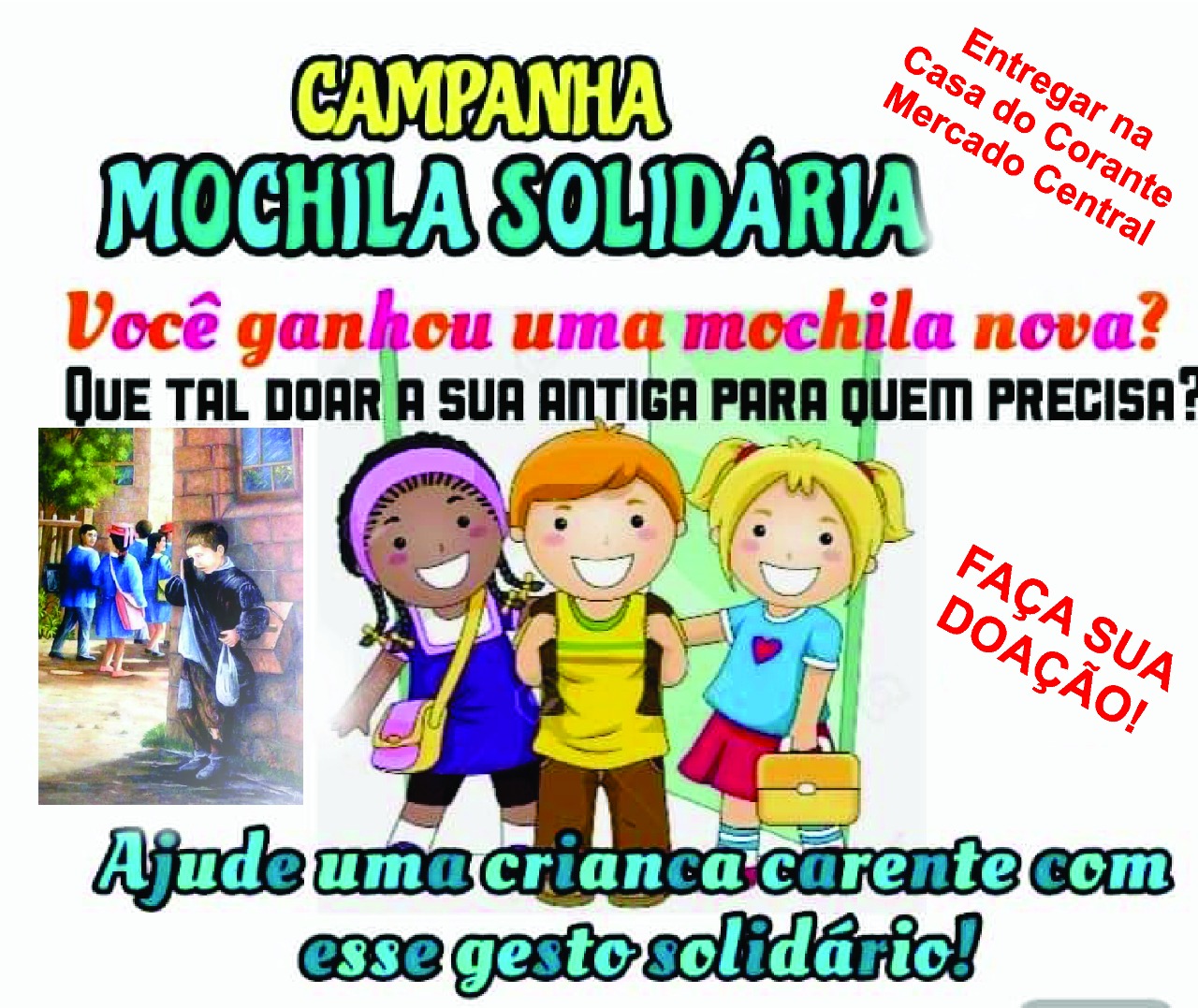 INICIOU A CAMPANHA MOCHILA SOLIDARIA EM CODÓ! DOE A MOCHILA QUE VOCÊ NÃO USA MAIS PARA CRIANÇAS QUE NÃO PODEM COMPRAR. FAÇA SUA PARTE!