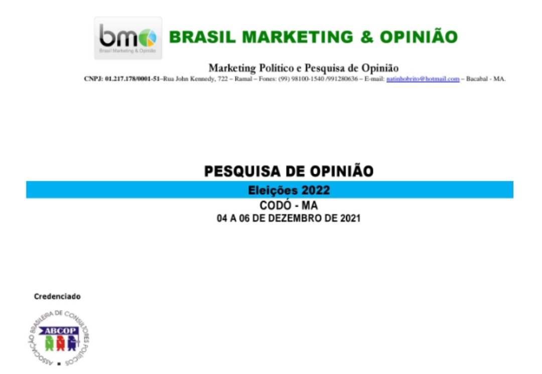 EM CODÓ PESQUISA APONTA QUE PREFEITO ZÉ FRANCISCO VAI TERMINAR SEU PRIMEIRO ANO DE GOVERNO COM MAIOR ÍNDICE DE REPROVAÇÃO, ACIMA DE 70%