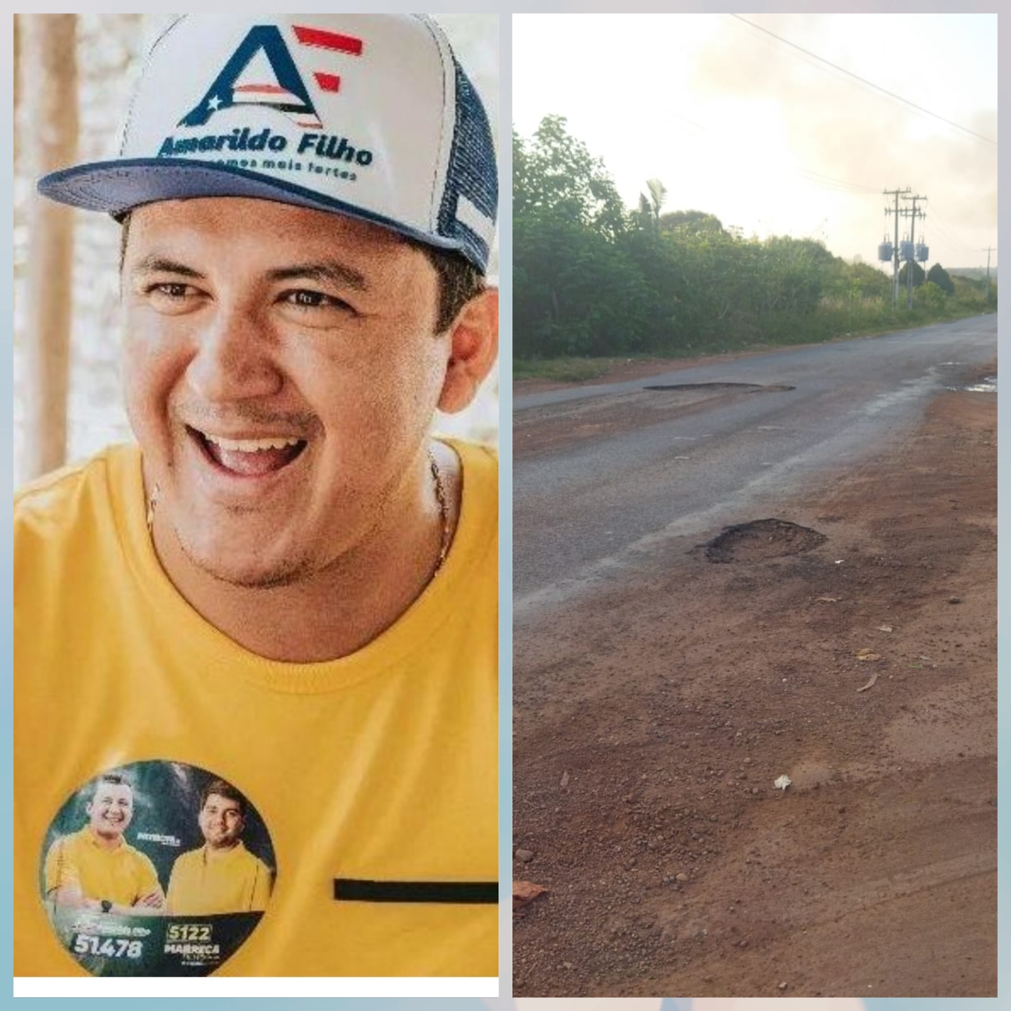 AMARILDO FILHO, DIRETOR DA RAD IMAGEM DE CODÓ ATACA NOVAMENTE. O POVO QUER SABER, CADÊ AS PEDRAS QUE ELE PROMETEU COLOCAR EM UMA SEMANA NA MA-026 NO LUGAR DO GOVERNADOR CARLOS BRANDÃO?? VEJA VÍDEO DO MORADOR COBRANDO ELE..