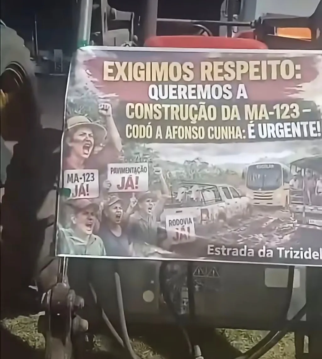 UMA DECEPÇÃO CHIQUINHO FC: TRATORES CHEGAM A CODÓ E MANIFESTANTES PROMETEM PARALISAR PONTE DA TRIZIDELA EM PROTESTO PELA MA-123