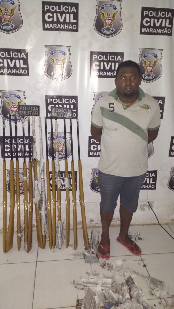 HOMEM PRESO EM PERITORÓ COM 13 ESPINGARDAS CASEIRAS PRONTAS PARA O USO