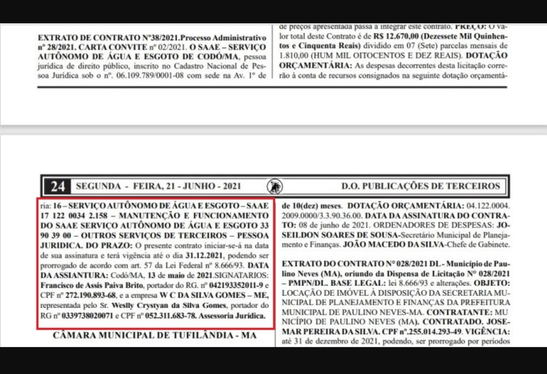 EM CODÓ SAAE PAGARÁ R$ 12 MIL POR 07 MESES DE INTERNET