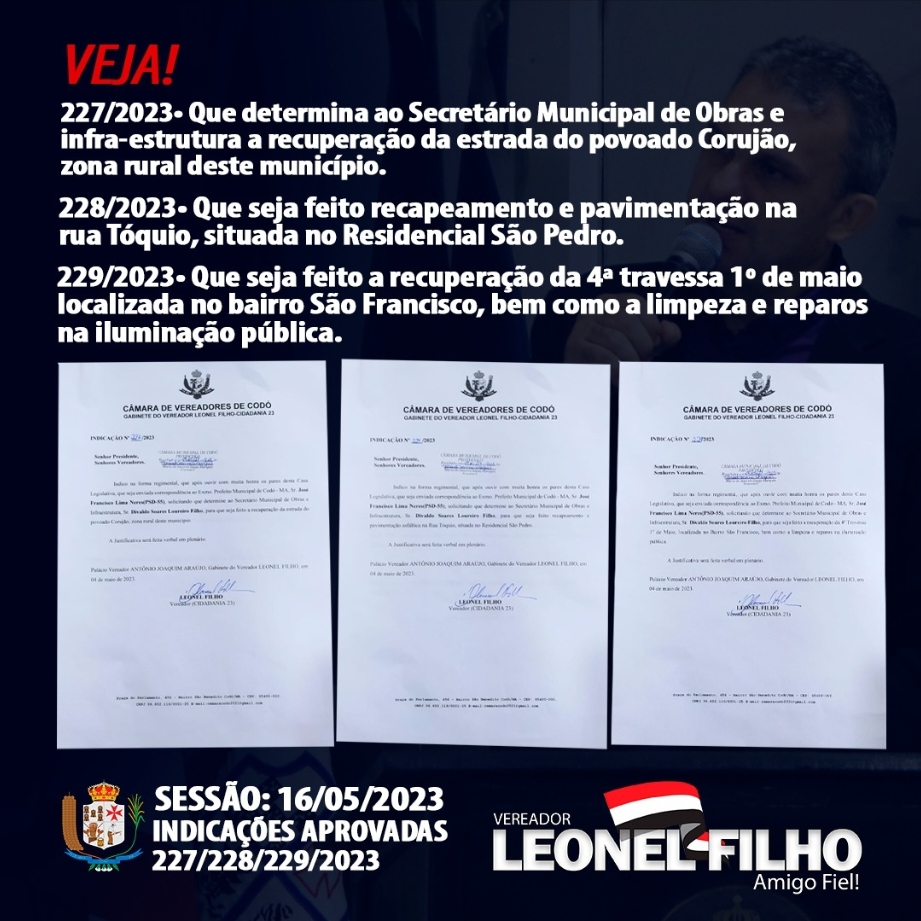 LEONEL COBRA AÇÕES URGENTES NA INFRA-ESTRUTURA DO MUNICÍPIO DE CODÓ DA ZONA RURAL AO RESIDENCIAL SÃO PEDRO 
