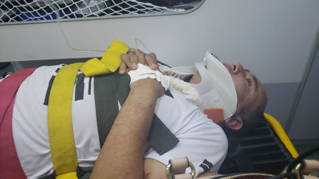 ACIDENTE NO KM 17 ENVOLVE FILHOS DE PAULO MARATÁ ONDE VEICULO CAPOTA POR VARIAS VEZES.