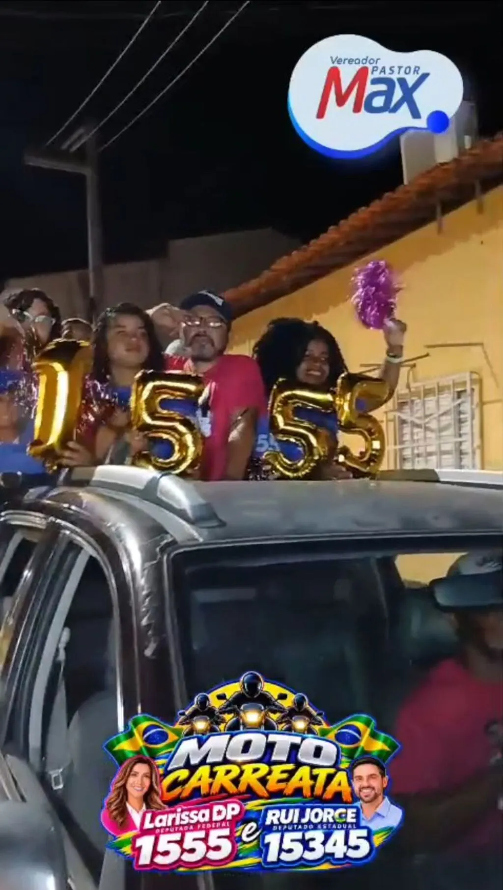 Pastor Max reúne apoiadores e mostra força política em motocarreata na reta final da campanha