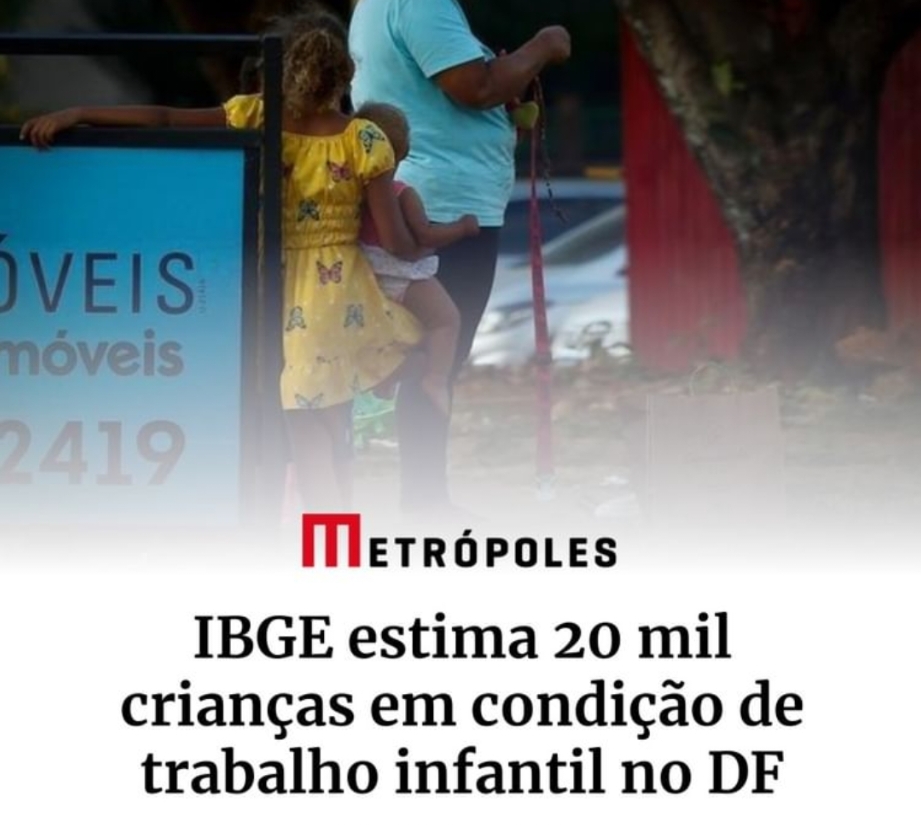 IBGE ESTIMA 20 MIL CRIANÇAS EM CONDIÇÕES DE TRABALHO INFANTIL
