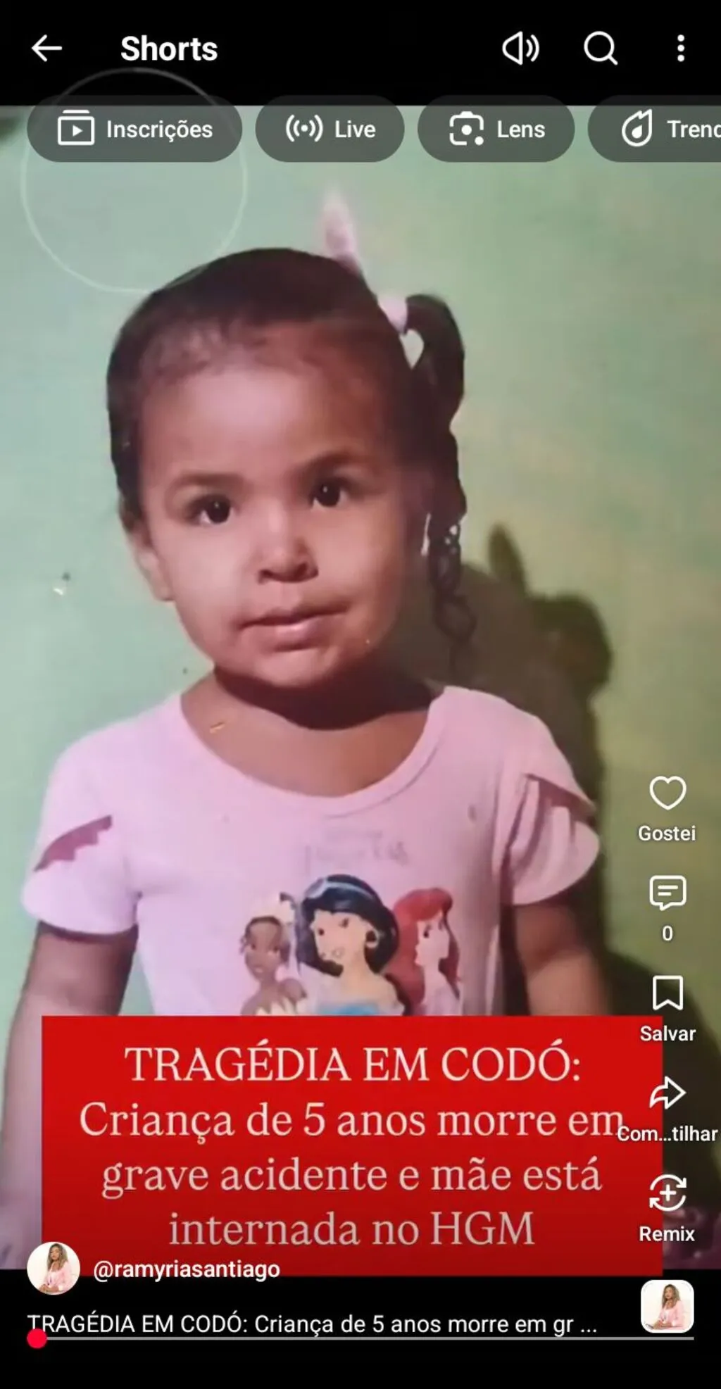 TRAGÉDIA EM CODÓ: Criança de 5 anos morre em grave acidente e mãe está internada no HGM