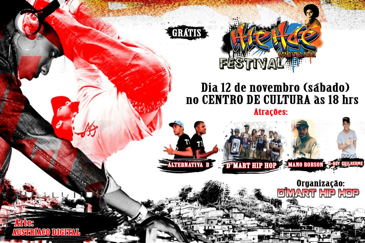É AMANHÃ O GRANDE FESTIVAL HIP-HOP EM CODÓ – SERÁ NO CENTRO DE CULTURA COM INÚMERAS ATRAÇÕES DO HIP-HOP CODOENSE – NÃO PERCAM!!