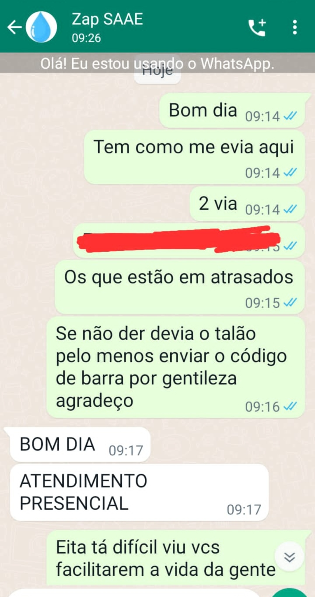 MULHER DENUNCIA QUE ATENDIMENTO NO SAAE DE CODÓ ESTA CADA DIA PIOR, TIRARAM  ATÉ O SIMPLES ATENDIMENTO DE SEGUNDA VIA PELA INTERNET.