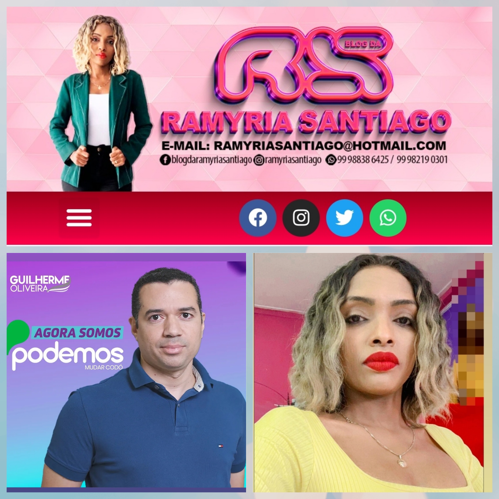 JUSTIÇA SENDO FEITA.Blog da Ramyria Santiago ganha mas um PROCESSO contra o pré-candidato a prefeito GUILHERME OLIVEIRA. No processo a justiça ainda diz que o principal fato noticiado no meu blog é sobre fraudes previdenciárias, que além de ser de interesse público, Guilherme encontra-se sob investigação ainda. VITÓRIA.