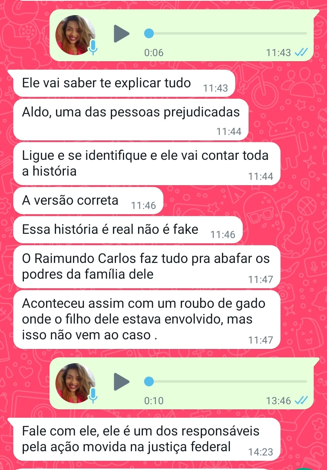 PORQUE SERÁ QUE O VEREADOR RAIMUNDO CARLOS  PASSOU TODA A RESPONSABILIDADE PARA AS COSTAS DO IRMÃO. O ADVOGADO DOS QUILOMBOLAS DISSE A RAMYRIA SANTIAGO QUE NO PROCESSO DO DESMATAMENTO ERA ELE É O IRMÃO E DE REPENTE SÓ FICOU O POBRE DO JOSÉ CARLOS. POLÍCIA FEDERAL BATEU NOVAMENTE HOJE LÁ.