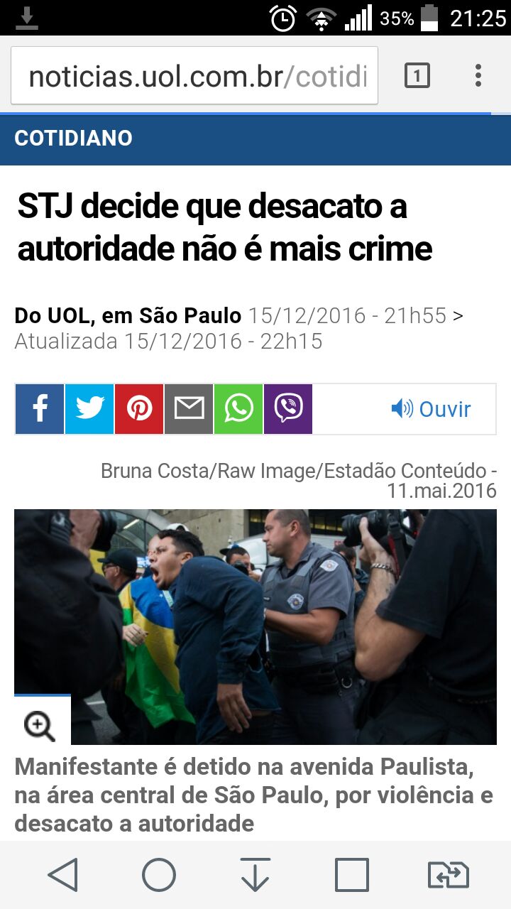 STJ DECIDE QUE DESACATO A AUTORIDADE NÃO É MAIS CRIME.