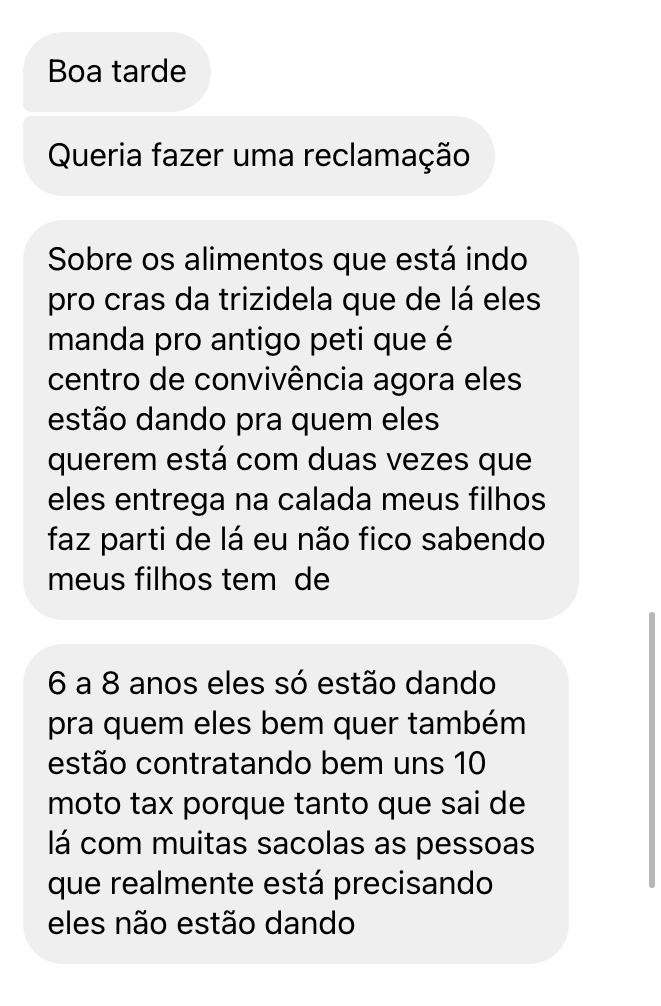 DENÚNCIA CONTRA CRAS DE CODÓ DA TRIZIDELA, CESTAS BÁSICAS SENDO DESVIADAS E LEVADAS NA CALADA DA NOITE E QUEM ESTÁ NECESSITANDO NÃO RECEBE