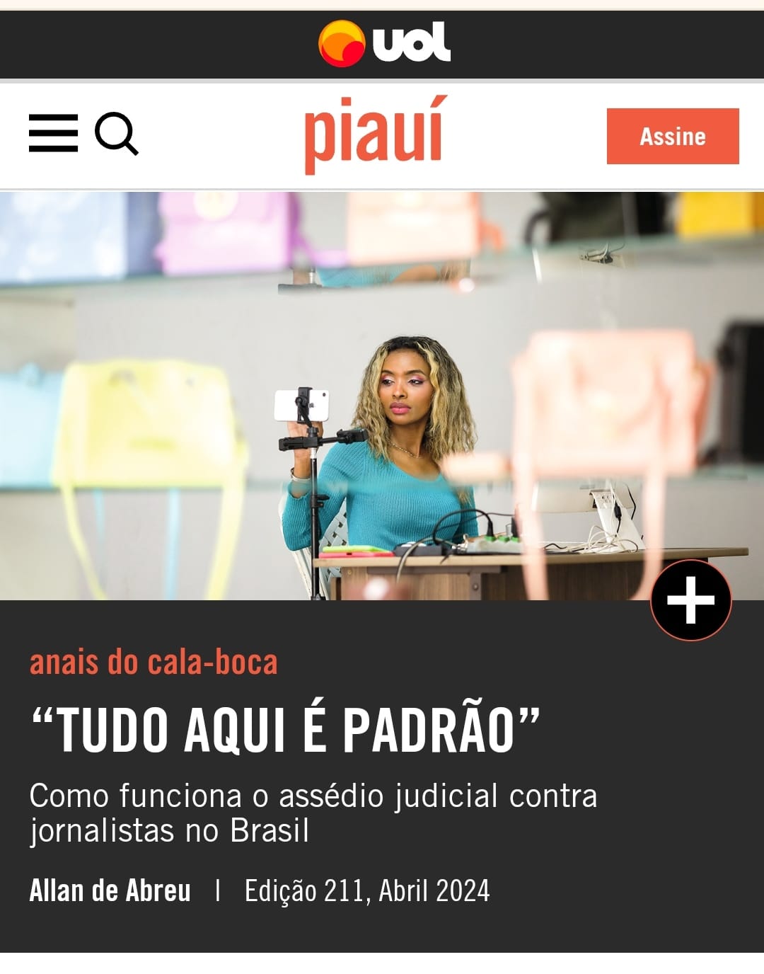 RAMYRIA SANTIAGO É DESTAQUE NOS ANAIS DA COLUNA UOL DA REVISTA PIAUI: Como funciona o assédio judicial contra jornalistas no Brasil. A revista fala sobre o trabalho de Ramyria Santiago em Codó