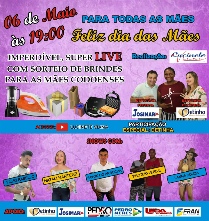Lucinete Viana promove live de dia das mães com sorteio de brindes