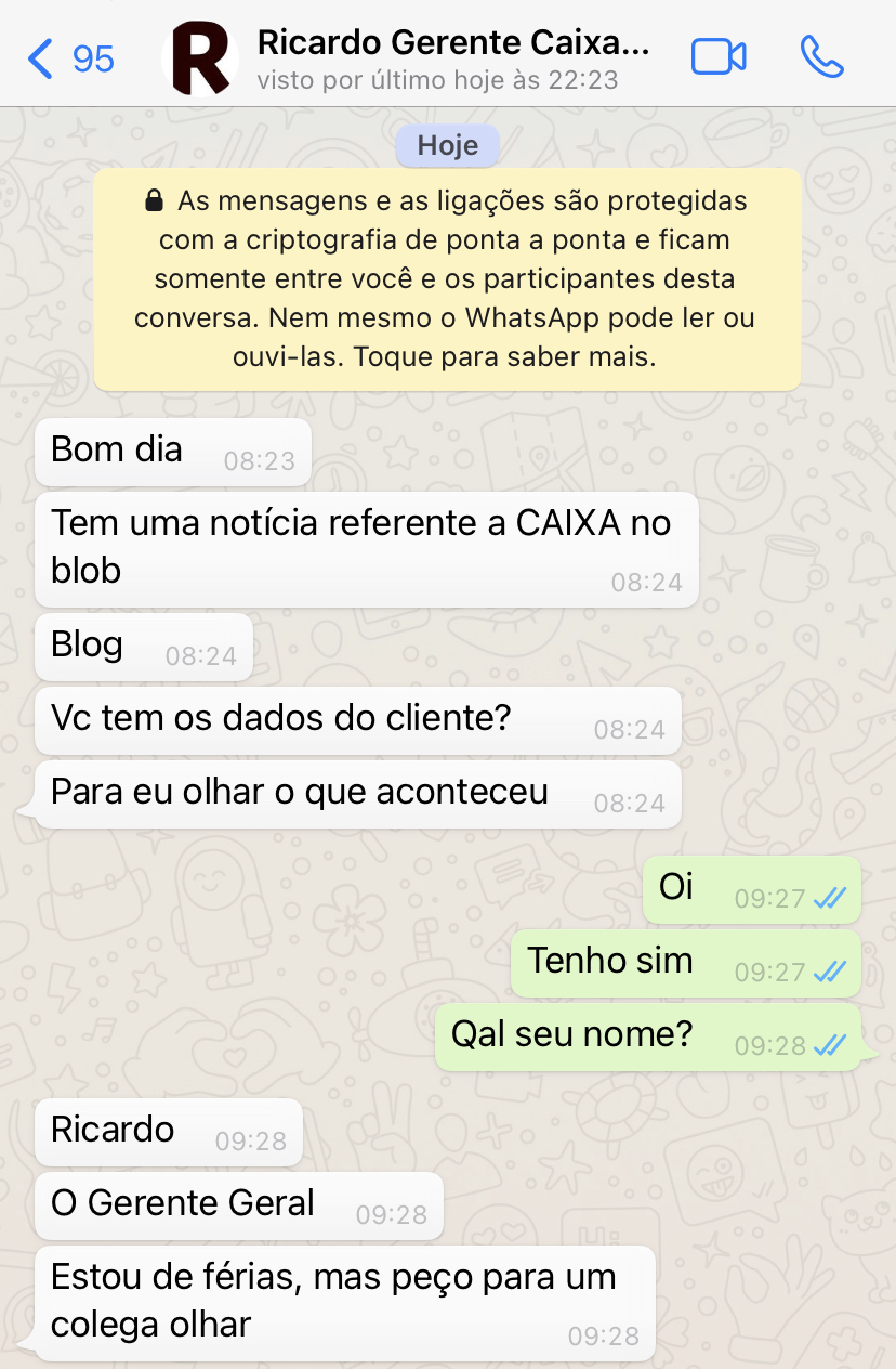 GERENTE DA CAIXA ECONÔMICA ENTRA EM CONTATO COM O BLOG DA RAMYRIA E SOLUCIONA O PROBLEMA DO CLIENTE QUE DENUNCIOU AQUI NO BLOG. TUDO RESOLVIDO, DISSE RICARDO.