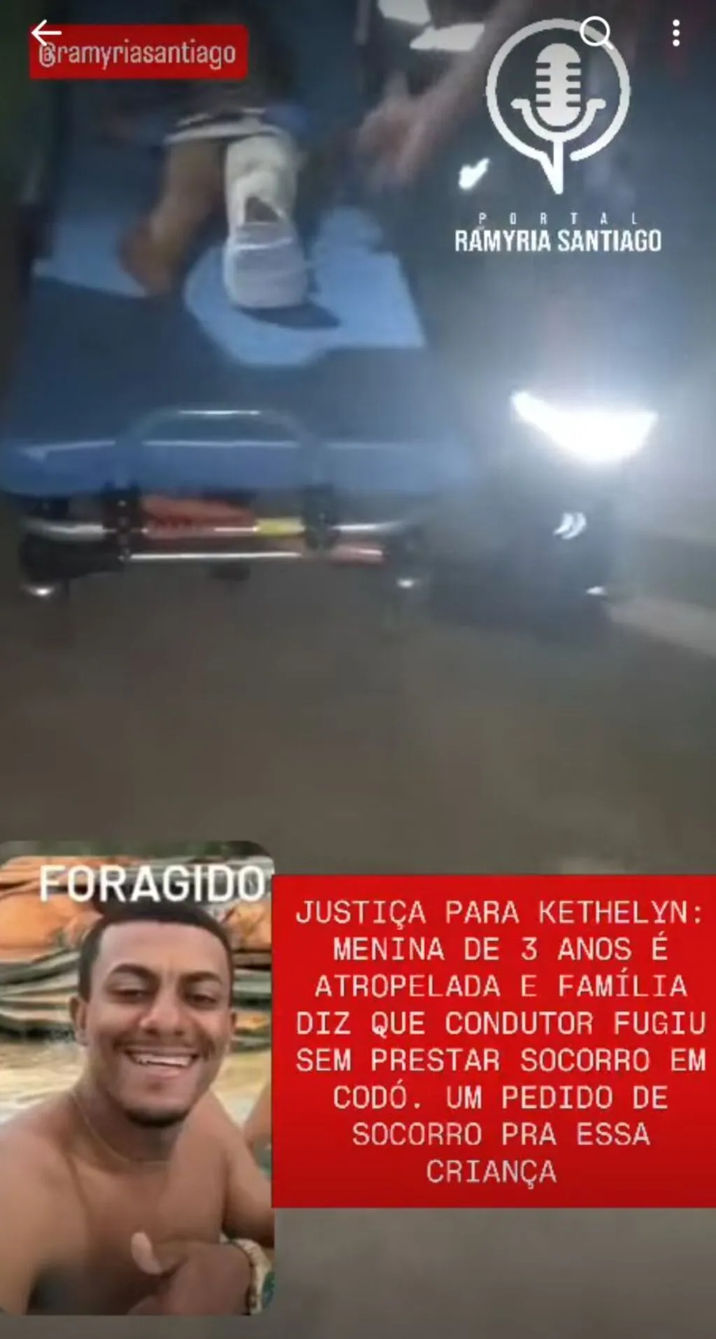 JUSTIÇA PARA KETHELYN: MENINA DE 3 ANOS É ATROPELADA E FAMÍLIA DIZ QUE CONDUTOR FUGIU SEM PRESTAR SOCORRO EM CODÓ-MA