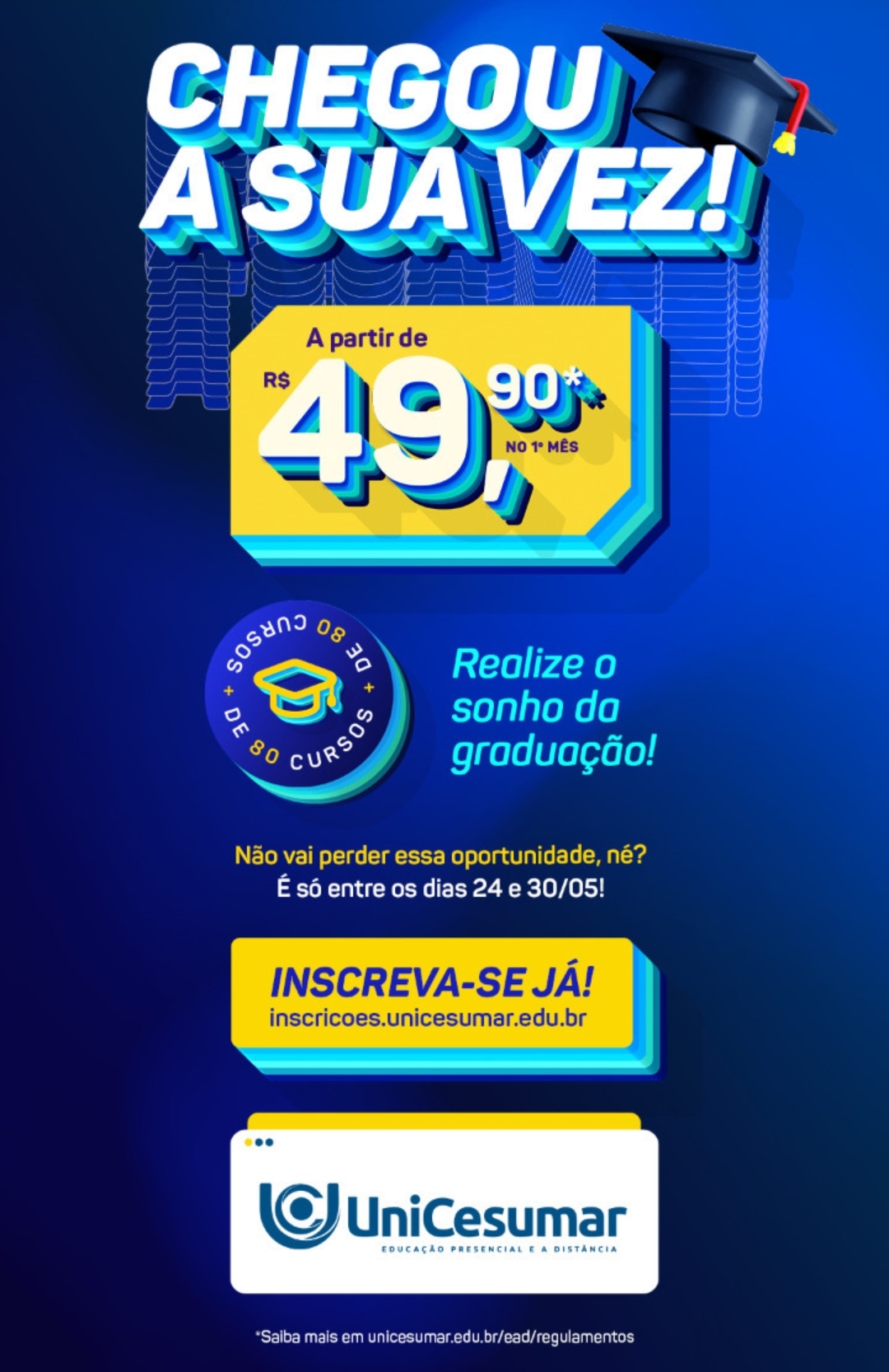 EM CODÓ A FACULDADE UNICESUMAR ESTÁ COM UMA SUPER PROMOÇÃO ATÉ HOJE!! SE FORME E ESTEJA PREPARADO PRA O MERCADO DE TRABALHO.