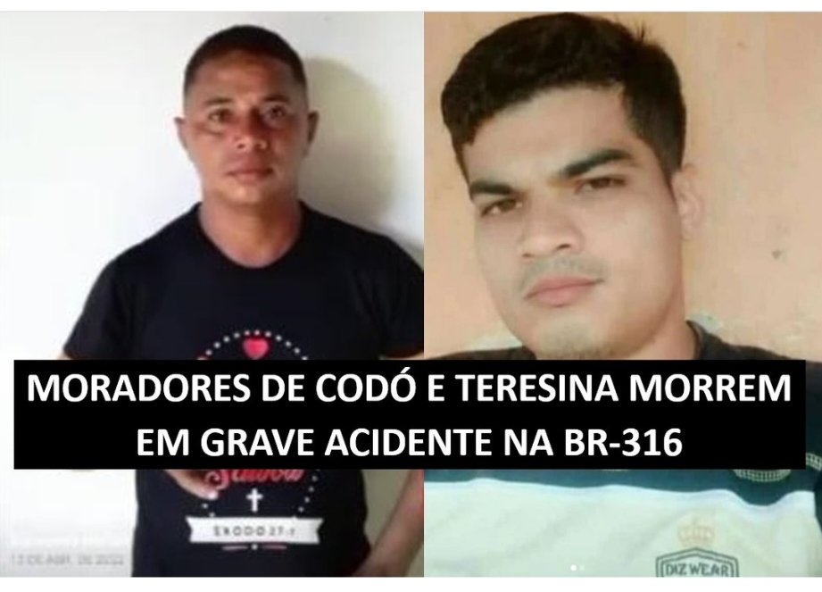 Moradores de Codó e Teresina morrem em grave acidente na BR-316