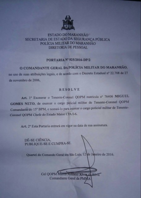 Mais uma afronta do Governo Flávio Dino! Coronel que aponta arma pra cabeça de cabo é promovido !