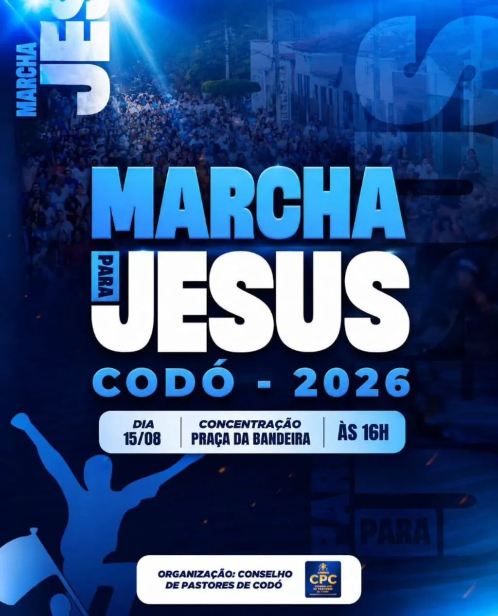 Marcha para Jesus 2026 reúne ministérios de louvor locais e o cantor Robertinho do Pará neste sábado em Codó