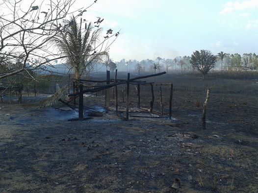 DESTRUIÇÃO TOTAL- SÍTIO DE ROGÉRIO FIGUEIREDO FOI CONSUMIDO PELO FOGO, APÓS ROMEIROS LANÇAREM FOGUETES NA CHEGADA A CIDADE DE CODÓ