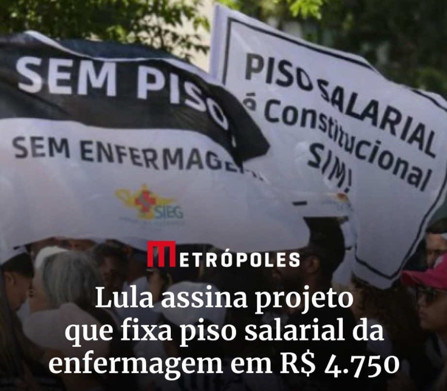 A ENFERMAGEM VENCEU! CERIMÔNIA DE ASSINATURA DO PROJETO QUE GARANTE O PAGAMENTO DO PISO DA ENFERMAGEM EM 4.750 É ASSINADO PELO PRESIDENTE LULA HOJE 