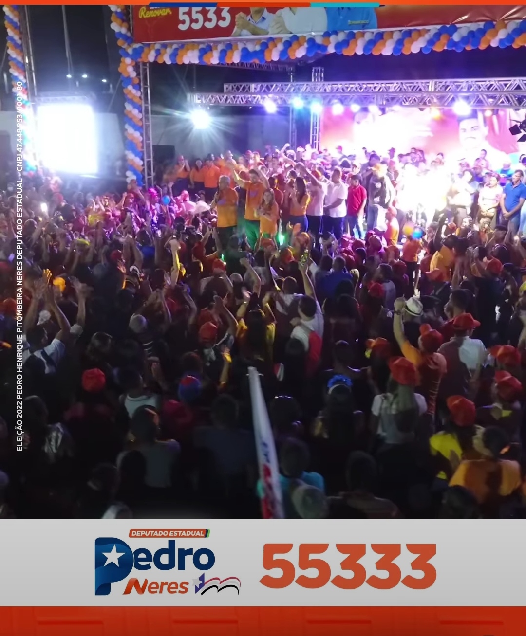 PEDRO NERES OFICIALIZA CANDIDATURA À DEPUTADO ESTADUAL E REÚNE MAIS DE 10 MIL PESSOAS EM CODÓ