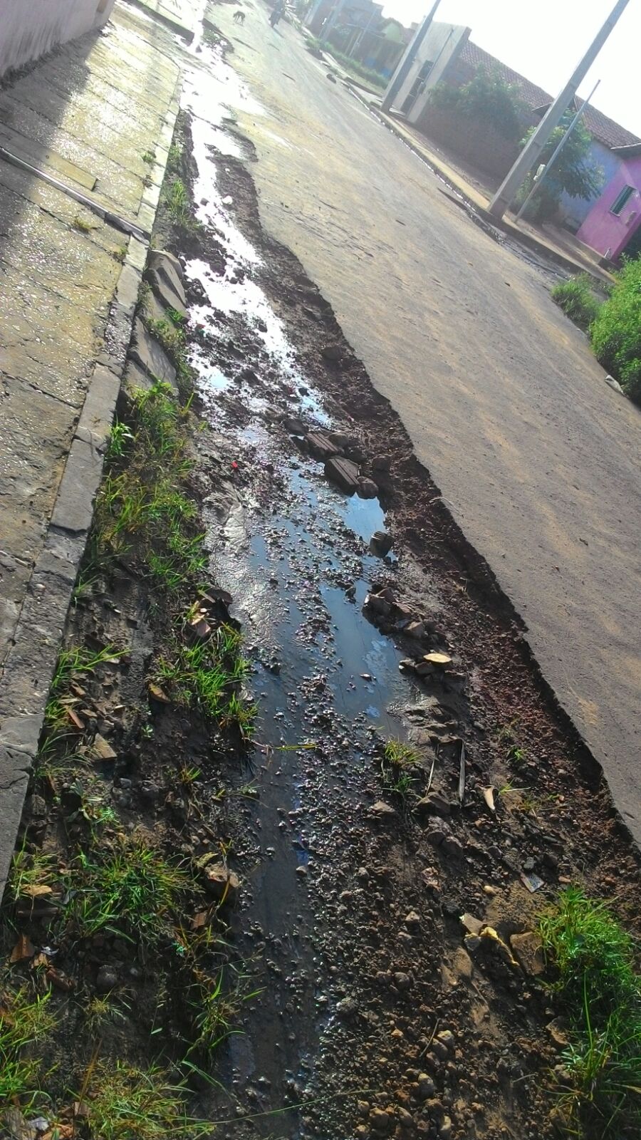 MORADORES DA RUA PERNAMBUCO RECLAMAM DE CRATERAS E MUITA LAMA