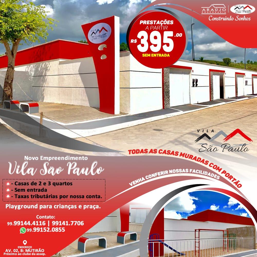 SABE AQUELE SONHO DE COMPRAR A CASA PRÓPRIA? CHEGOU A HORA DE REALIZÁ-LO. CONHEÇA A VILA SÃO PAULO EM CODÓ!