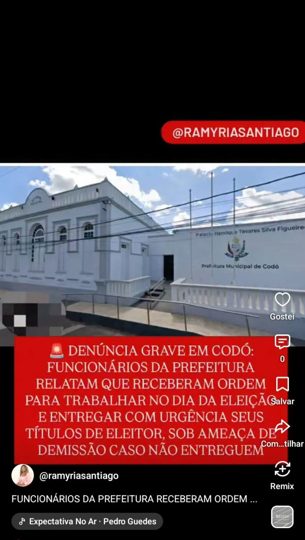 🚨 DENÚNCIA GRAVE EM CODÓ: FUNCIONÁRIOS DA PREFEITURA RELATAM QUE RECEBERAM ORDEM PARA TRABALHAR NO DIA DA ELEIÇÃO E ENTREGAR COM URGÊNCIA SEUS TÍTULOS DE ELEITOR, SOB AMEAÇA DE DEMISSÃO CASO NÃO ENTREGUEM