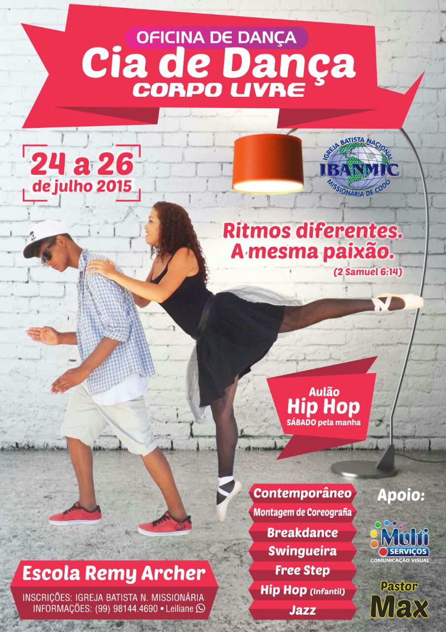 Ministério de Dança da Igreja Batista Nacional Missionária abrirá oficina de dança em Codó
