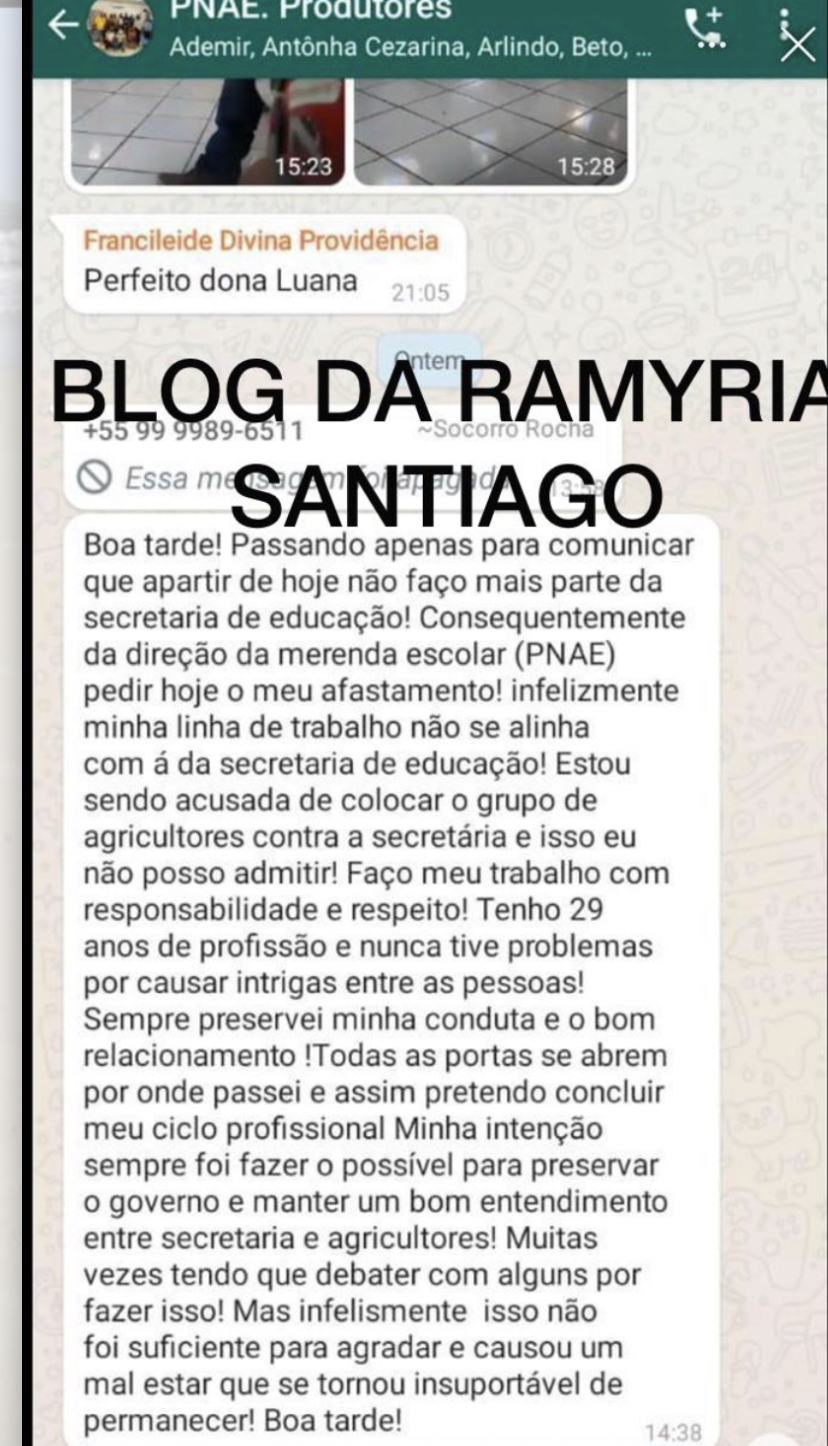 PROFESSORA QUE DIRIGIA O PNAE EM CODÓ PEDIU DEMISSÃO HOJE POR NÃO SUPORTAR MAIS A SECRETÁRIA DE EDUCAÇÃO RAQUEL PAULA. VEJA O DEPOIMENTO DA PROFESSORA SOCORRO.