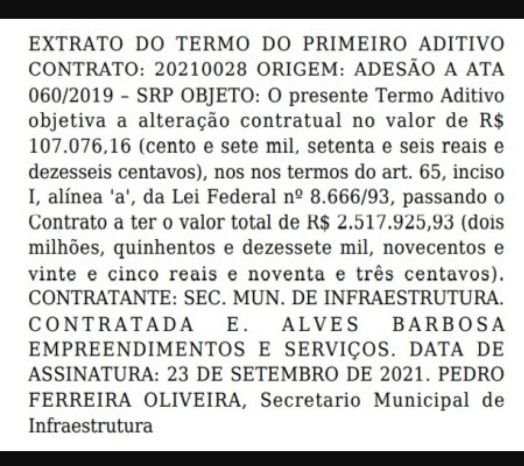 PREFEITO ZÉ FRANCISCO ACRESCENTA R$ 547 MIL A MAIS  AO VALOR DO CONTRATO COM A MAXIMUS UM MÊS DEPOIS