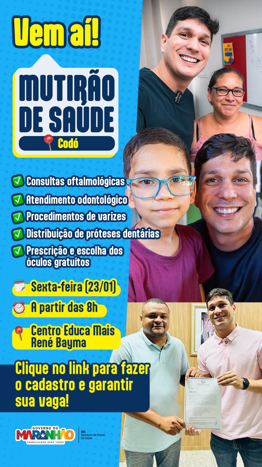 MUTIRÃO DE SAÚDE EM CODÓ  Projeto do vereador Valber Cabral em parceria com o Governo do Estado